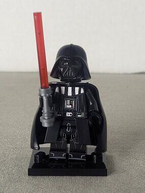 Custom Darth Vader Minifigure w/ Lightsaber Cape Helmet
